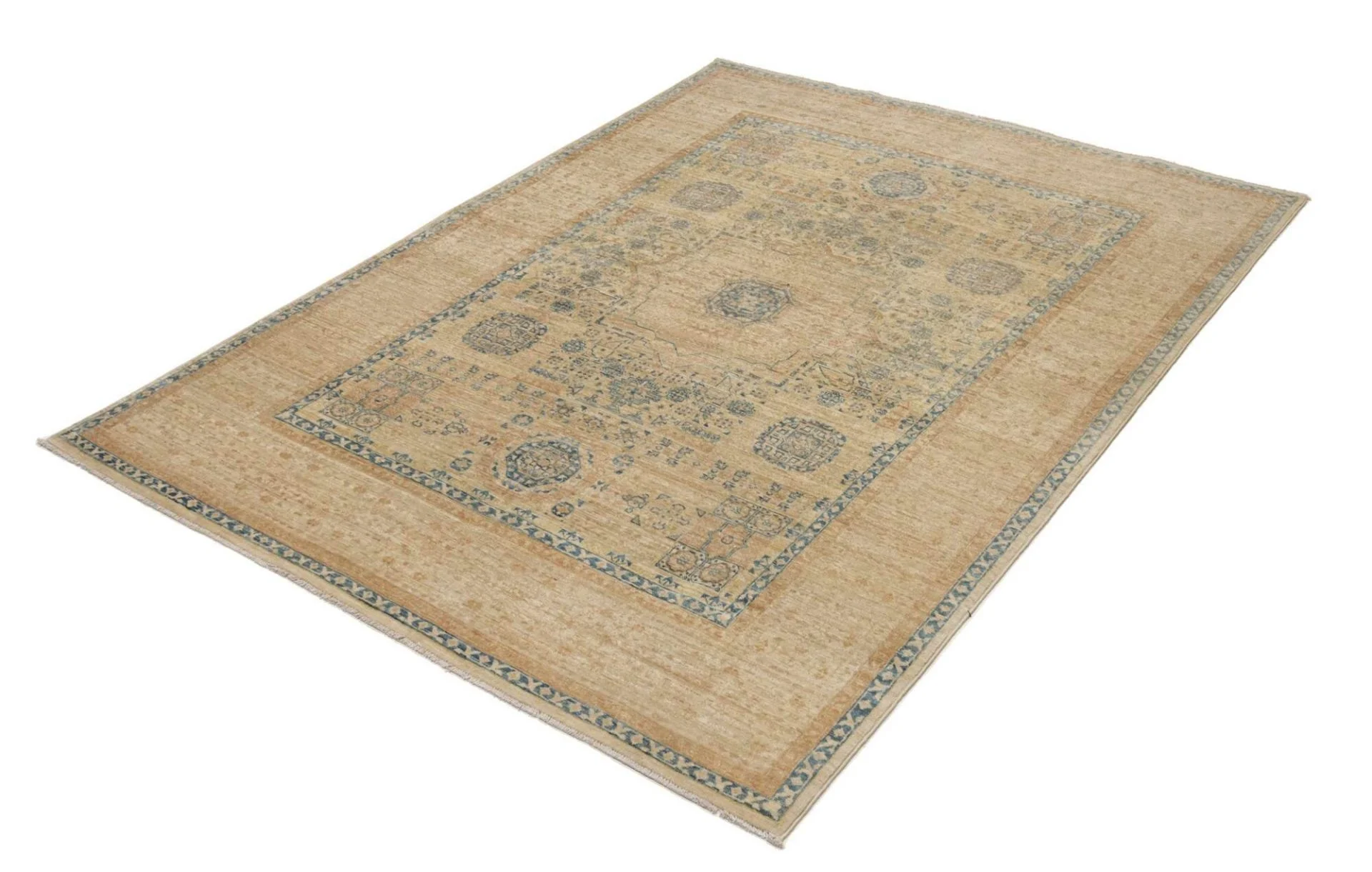 Alternative view of Hand-Knotted Mamluk Pakistani Rug, 146 × 195 cm, Wool