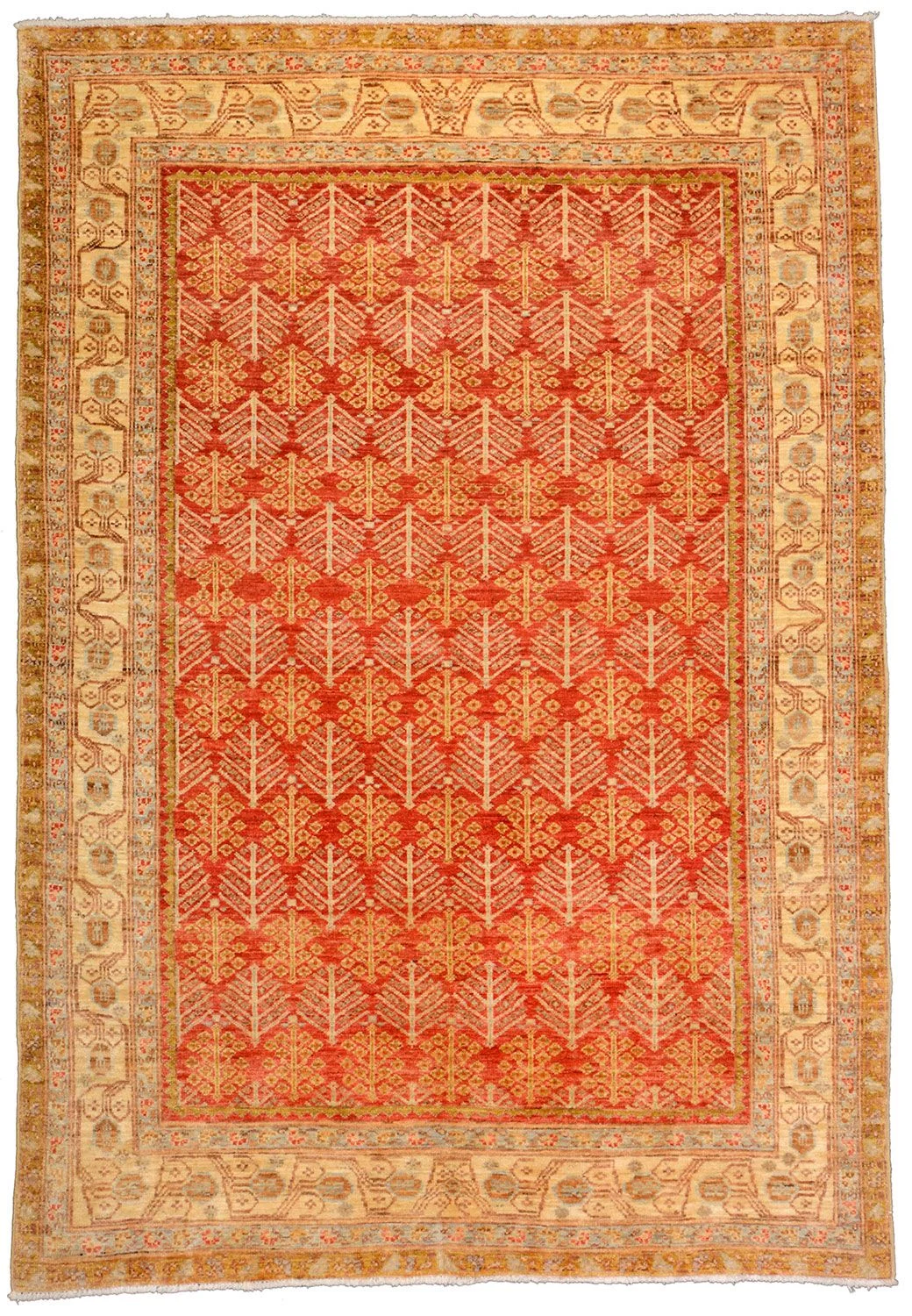 Hand-Knotted Ziegler Pakistani Rug, 141 × 206 cm, Wool