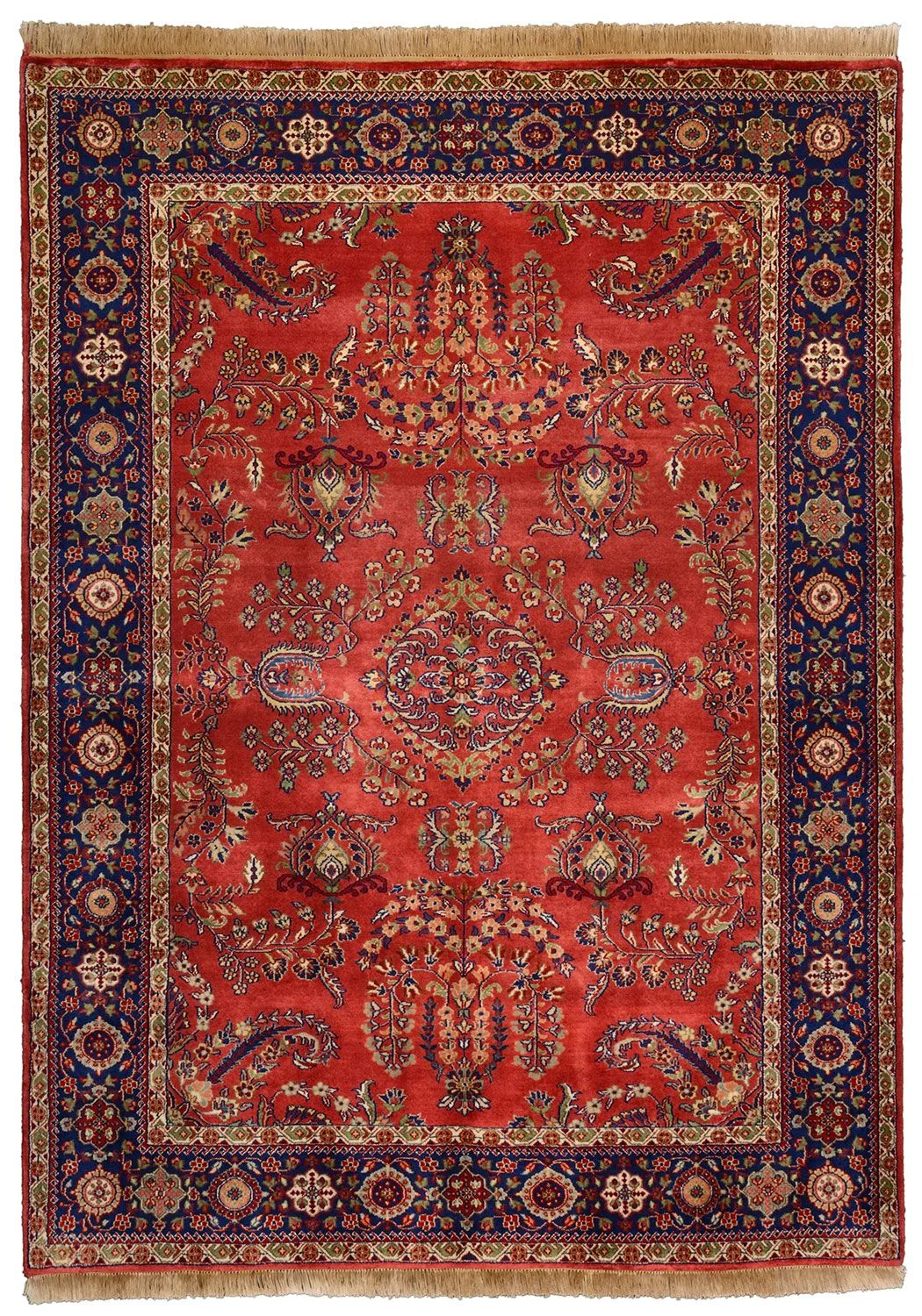 Wool Sarouk Indian Rug 175 × 242 cm, hand-knotted