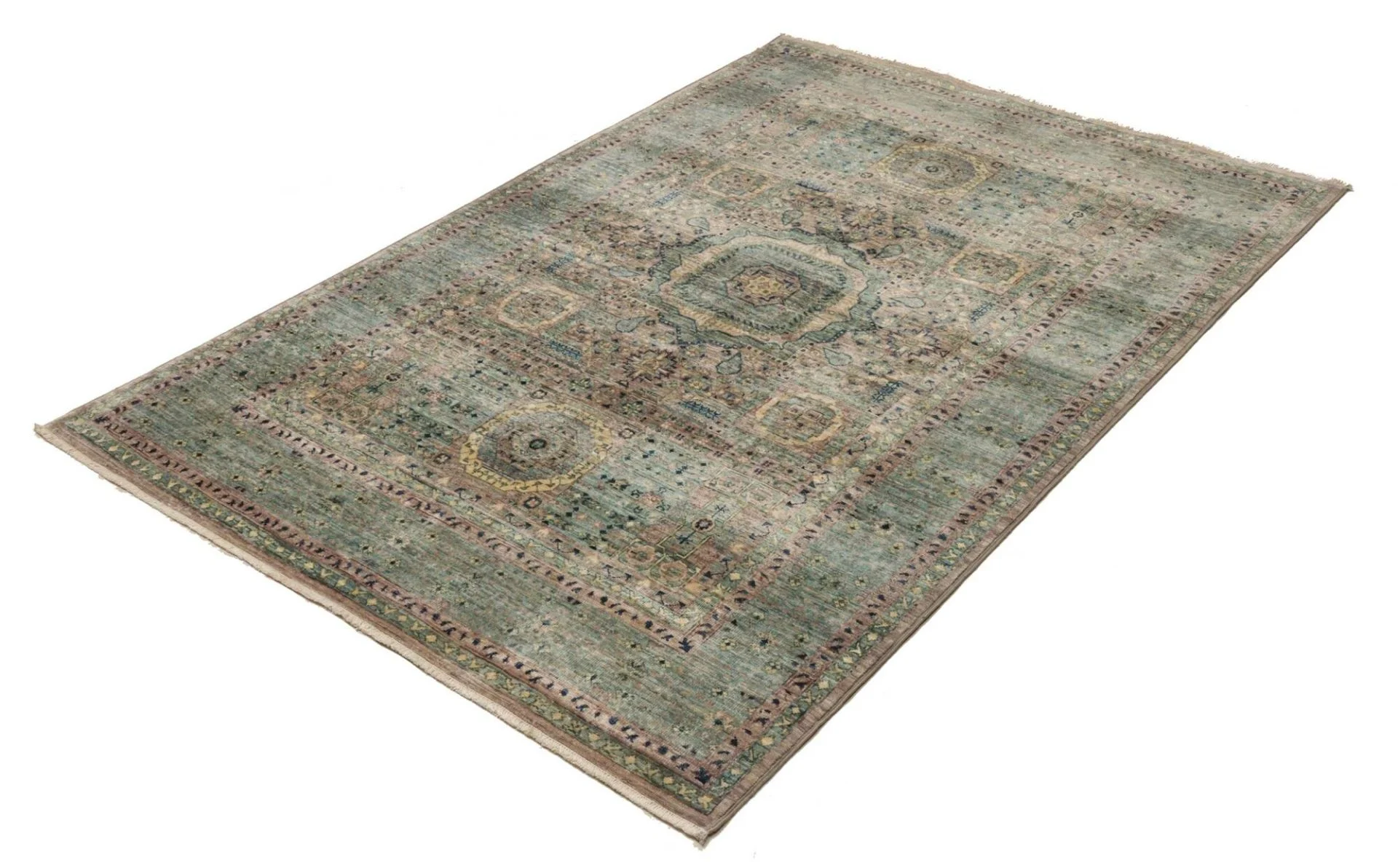 Alternative view of Hand-Knotted Mamluk Pakistani Rug, 128 × 182 cm, Wool