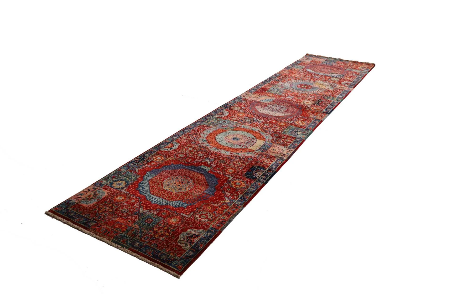 Alternative view of Hand-Knotted Mamluk Pakistani Rug, 86 × 392 cm, Wool