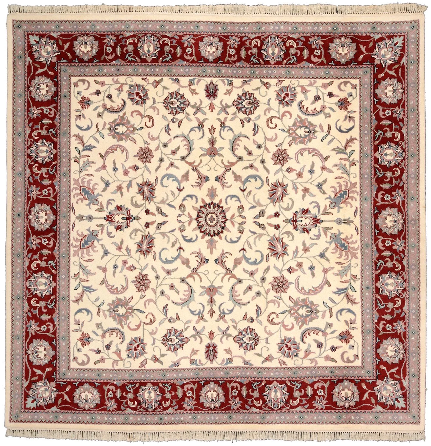 Isfahan Indian Rug 241 × 241 cm in Wool, hand-knotted
