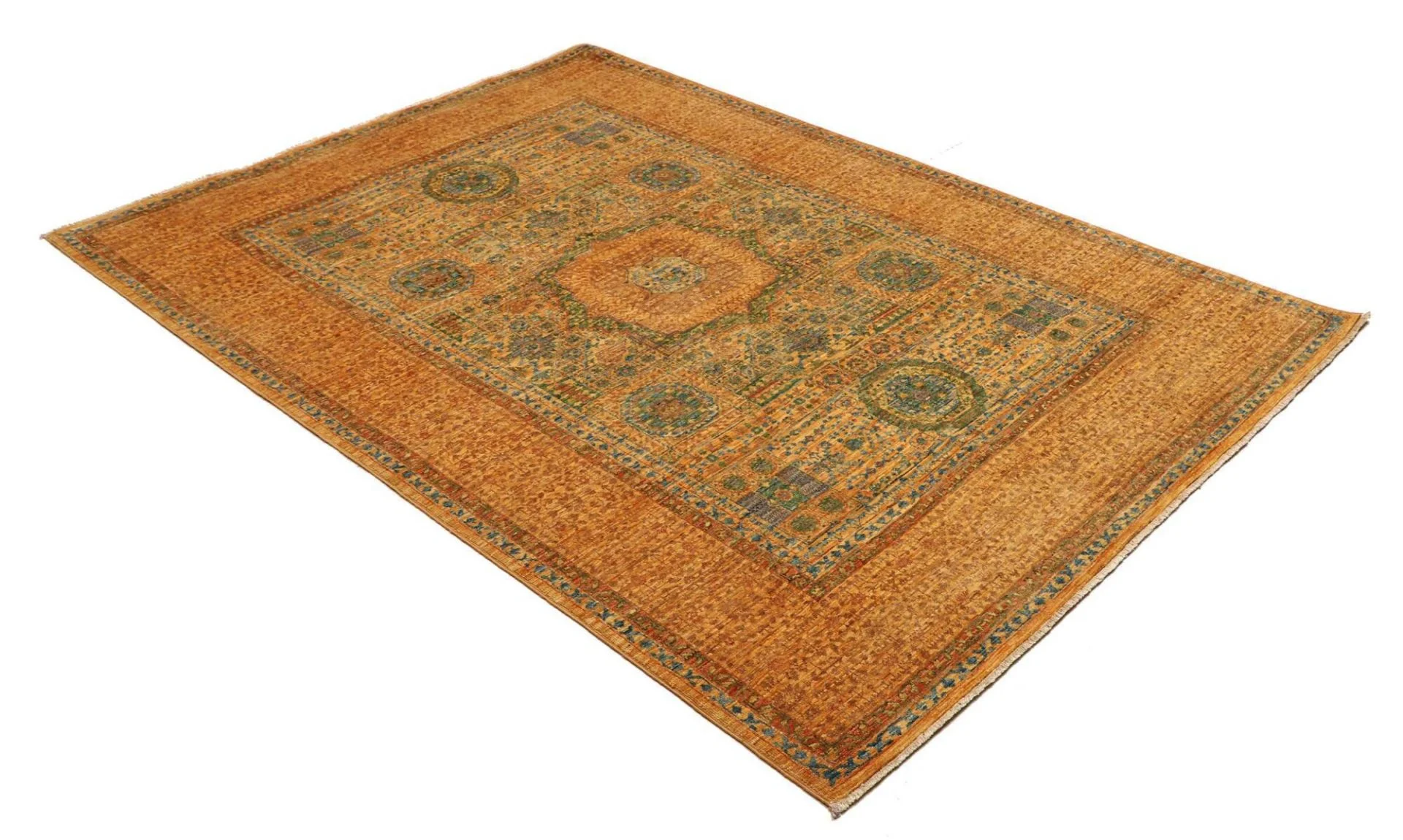 Alternative view of Wool Mamluk Pakistani Rug 154 × 220 cm, hand-knotted