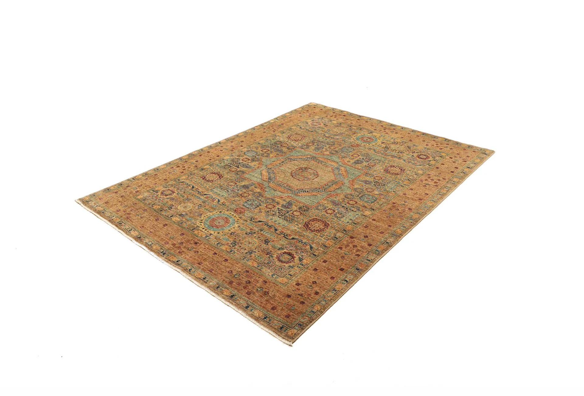 Alternative view of Wool Mamluk Pakistani Rug 149 × 200 cm, hand-knotted