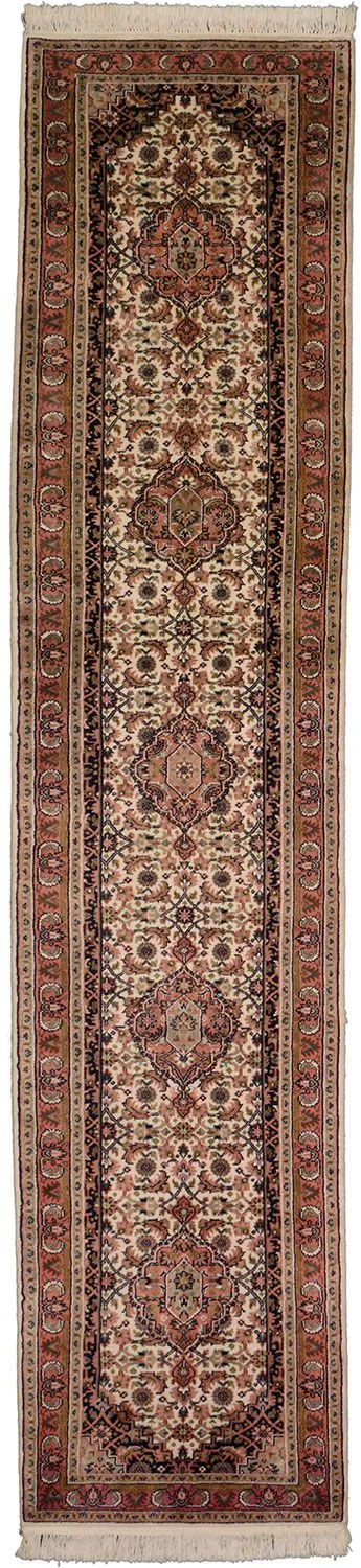 Hand-Knotted Bijar Indian Rug, 76 × 355 cm, Wool