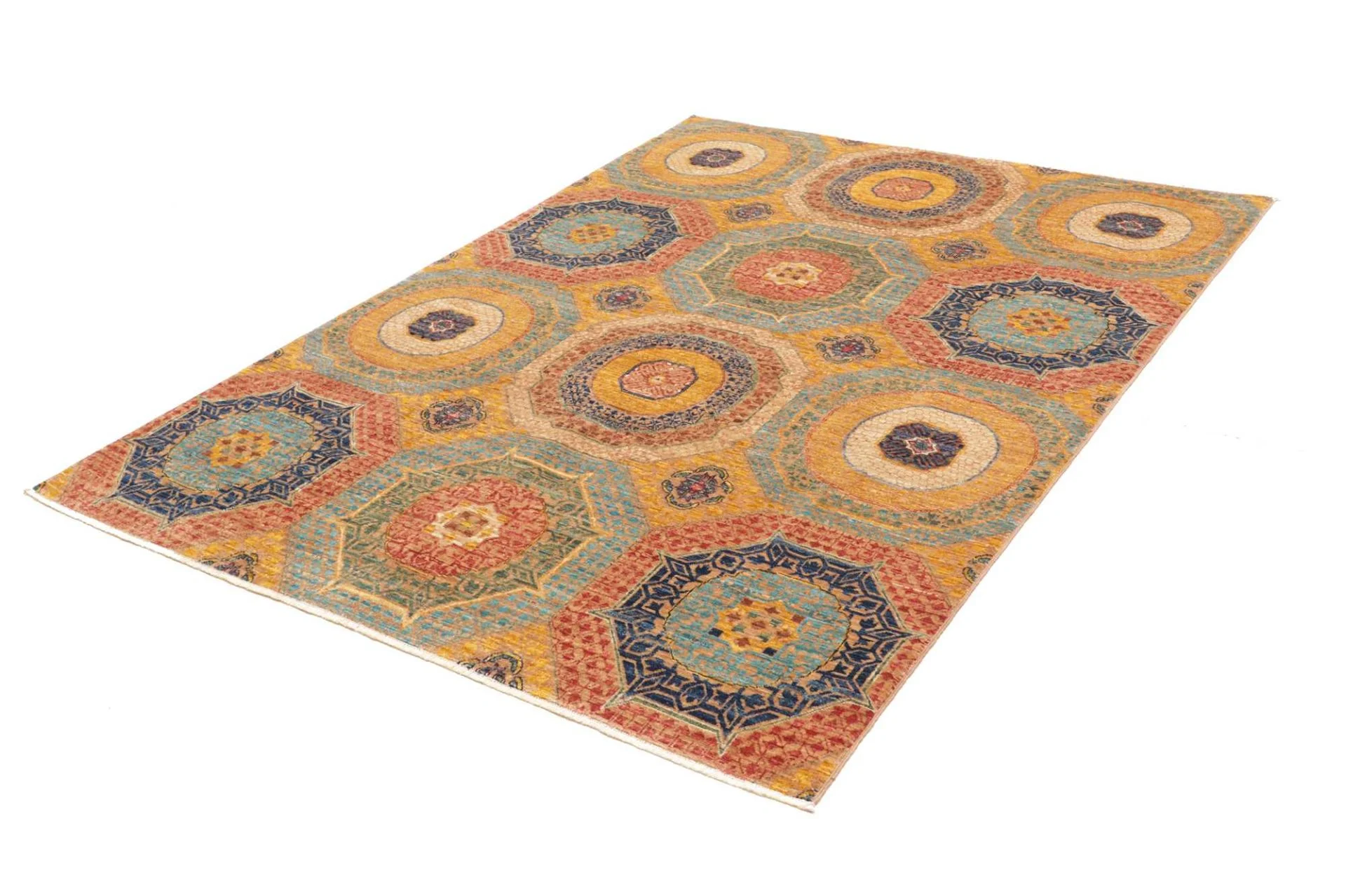Alternative view of Mamluk Pakistani Rug 150 × 199 cm in Wool, hand-knotted