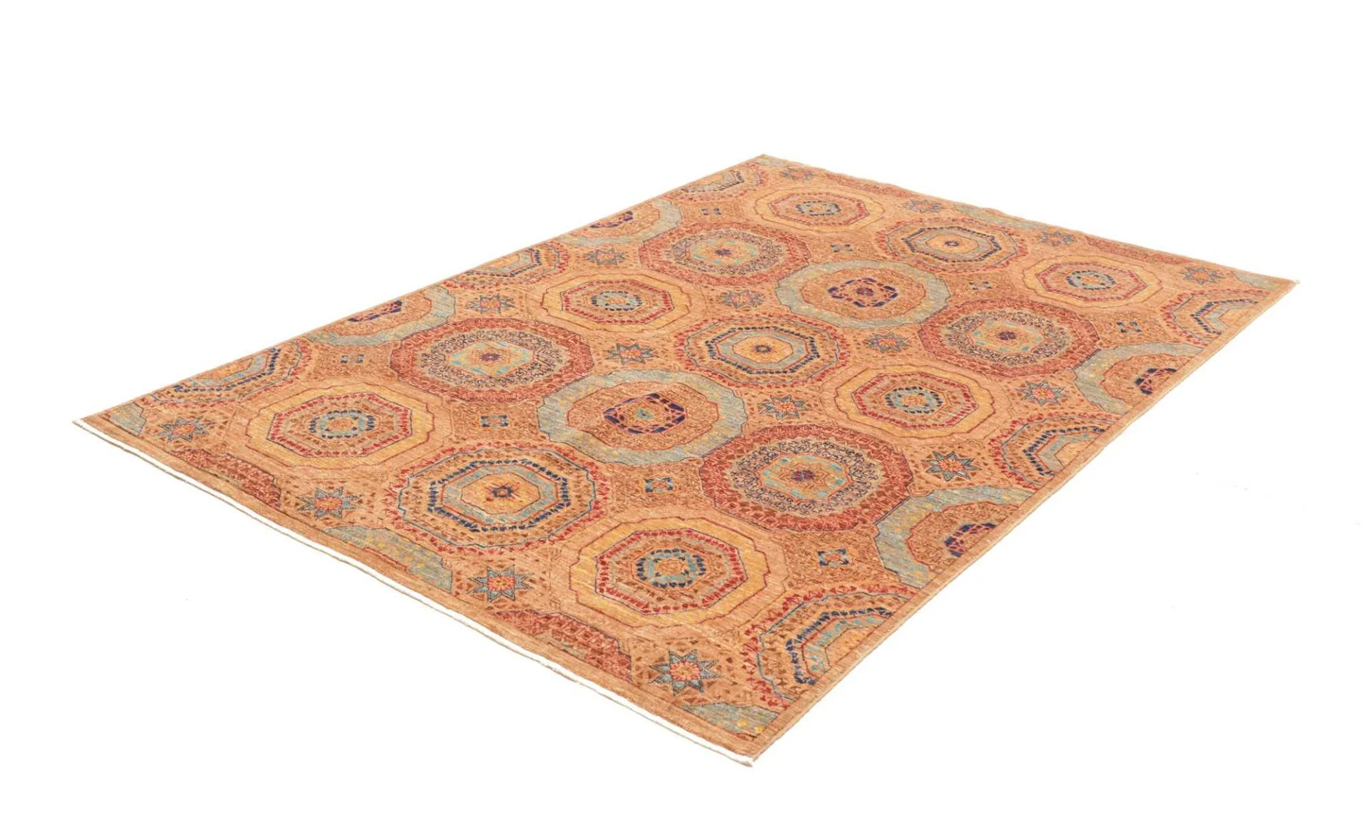 Alternative view of Wool Mamluk Pakistani Rug 149 × 209 cm, hand-knotted