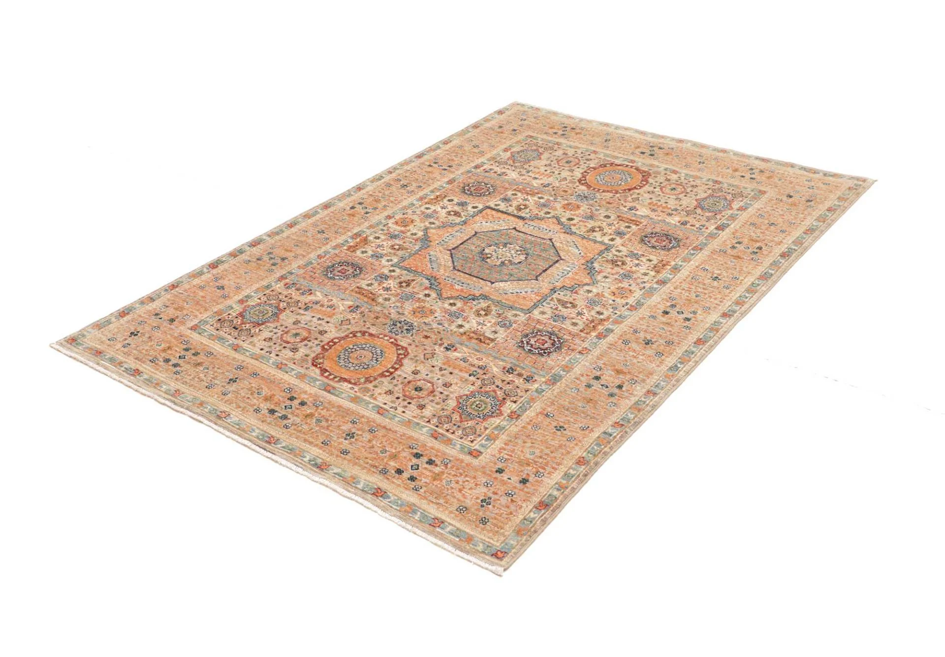 Alternative view of Hand-Knotted Mamluk Pakistani Rug, 124 × 179 cm, Wool