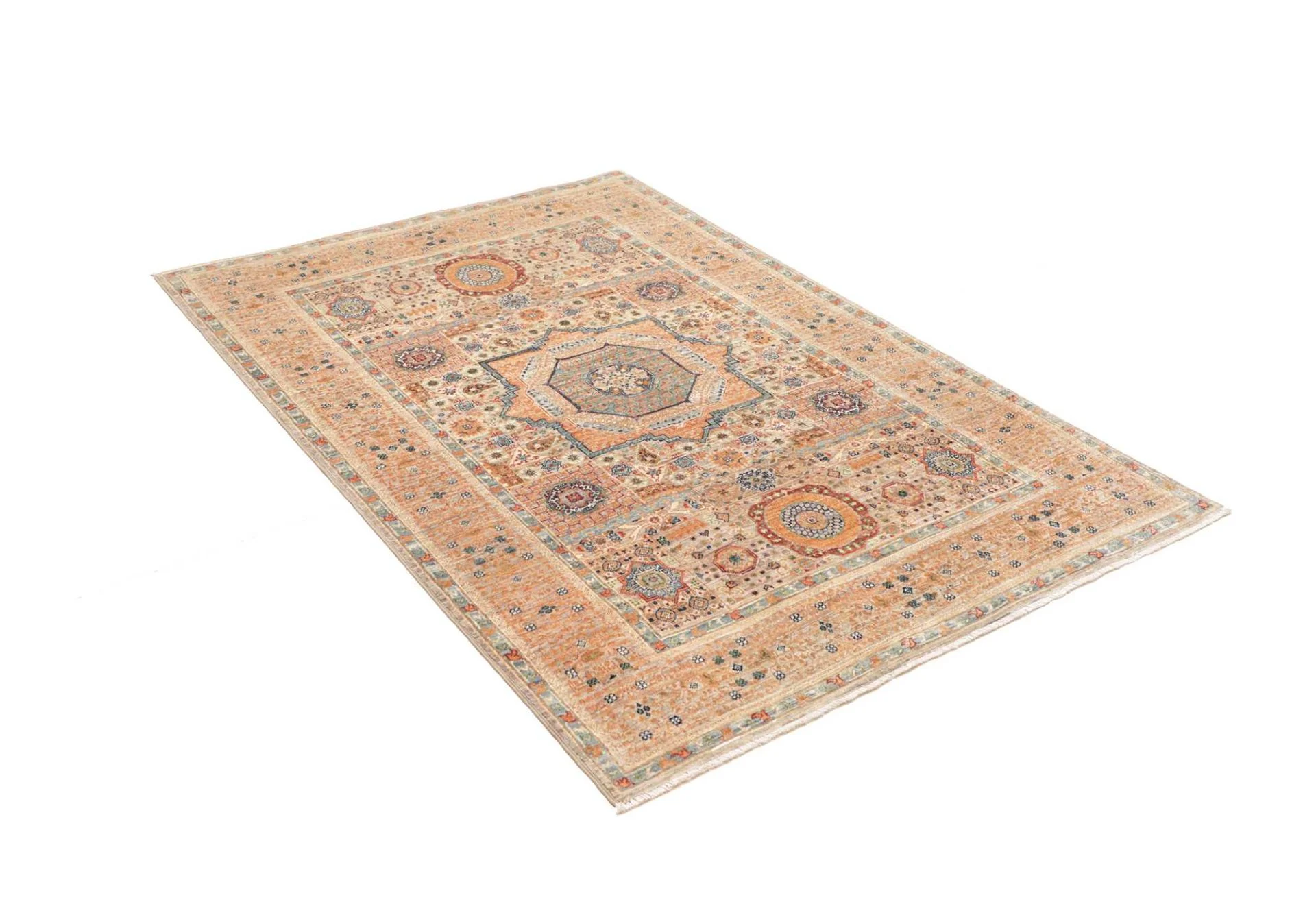 Hand-Knotted Mamluk Pakistani Rug, 124 × 179 cm, Wool - Image 3