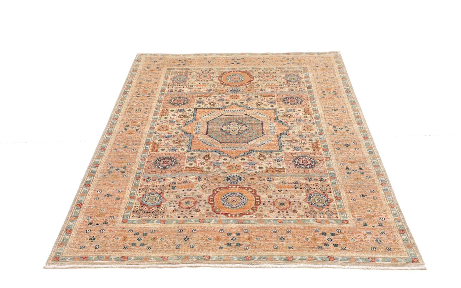 Hand-Knotted Mamluk Pakistani Rug, 124 × 179 cm, Wool - Image 4