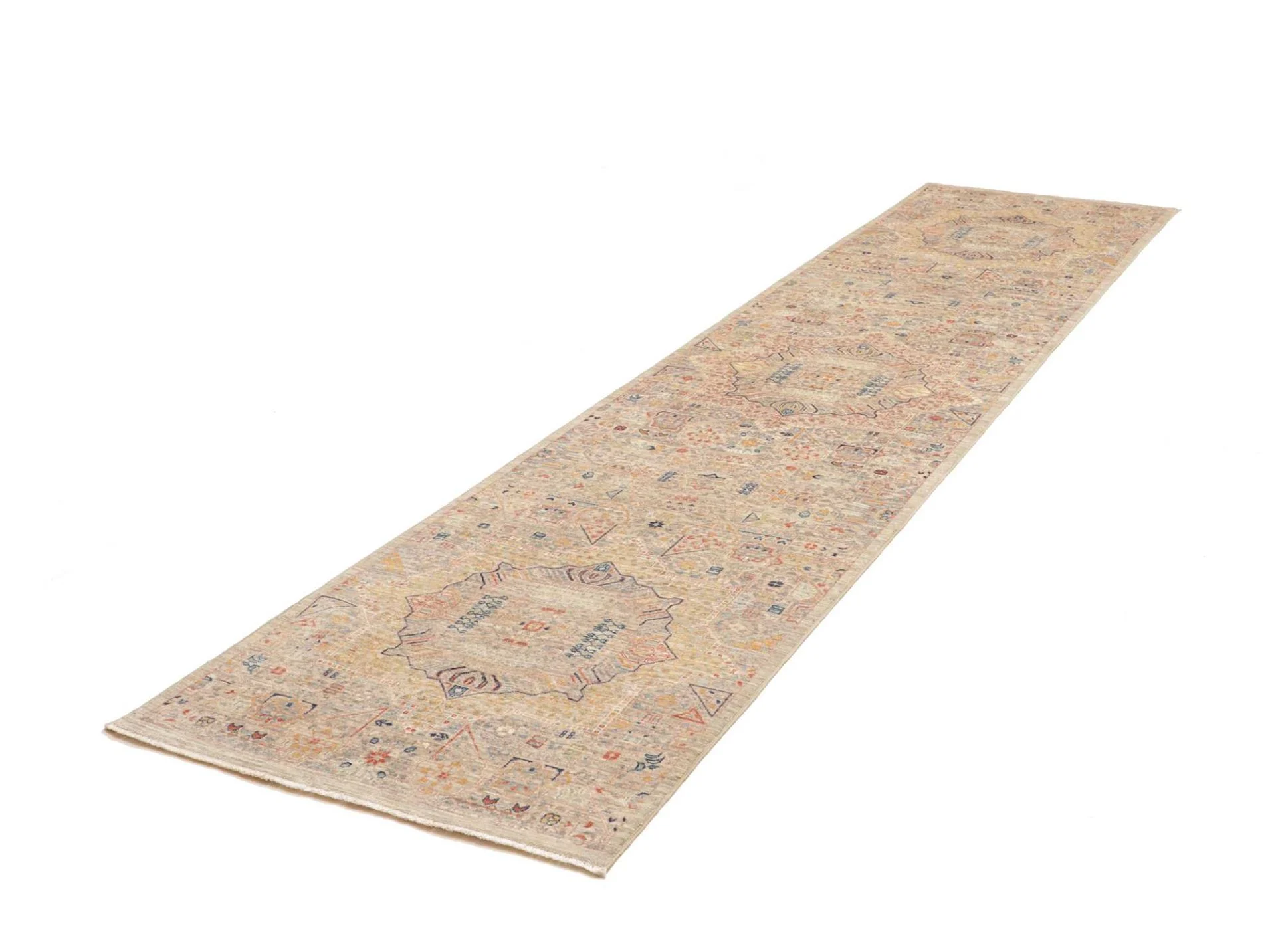 Alternative view of Hand-Knotted Mamluk Pakistani Rug, 83 × 344 cm, Wool