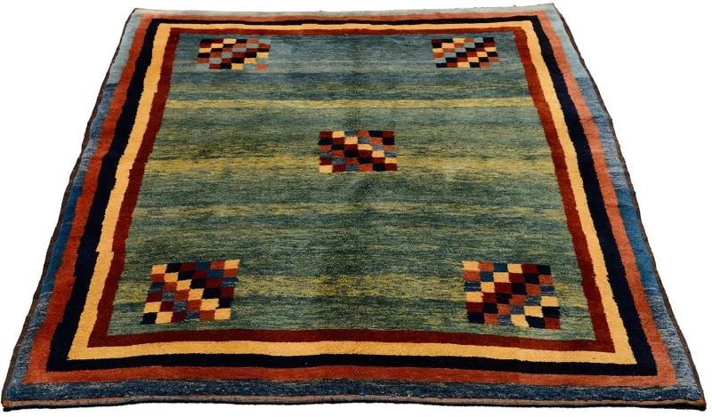 Alternative view of Hand-Knotted Gabbeh Afghan Rug, 143 × 200 cm, Wool