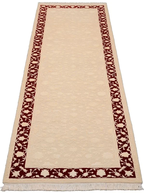 Alternative view of Wool Tabriz Indian Rug 85 × 310 cm, hand-knotted