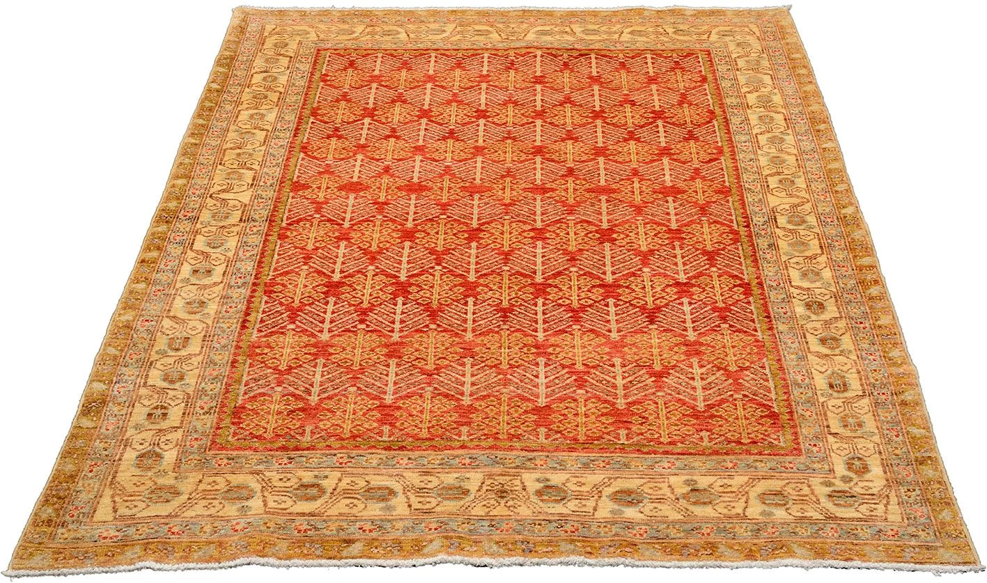 Alternative view of Hand-Knotted Ziegler Pakistani Rug, 141 × 206 cm, Wool