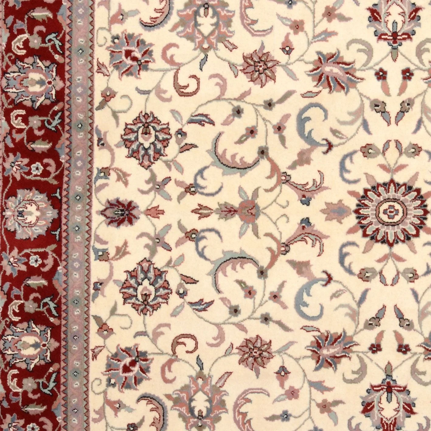 Isfahan Indian Rug 241 × 241 cm in Wool, hand-knotted - Image 4