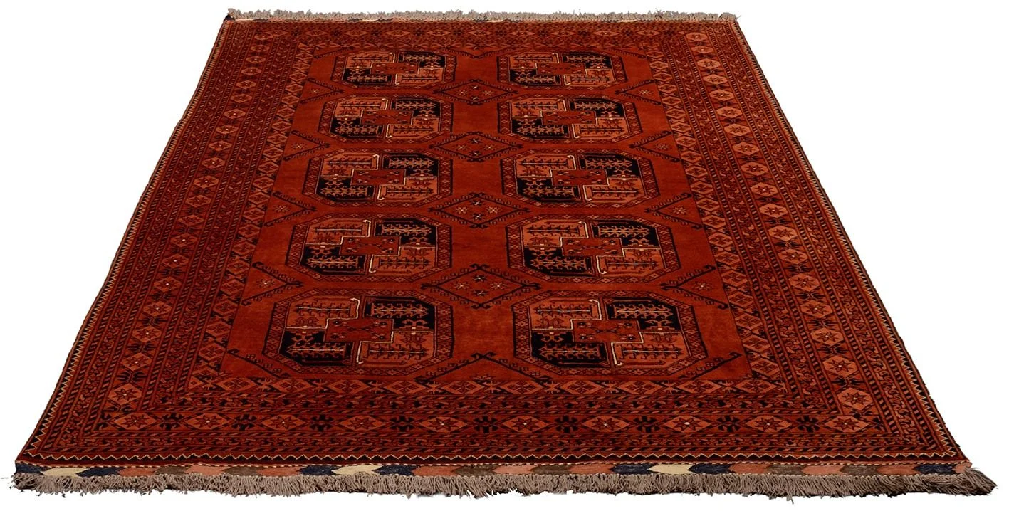 Alternative view of Hand-Knotted Afghan Rug, 198 × 288 cm, Wool