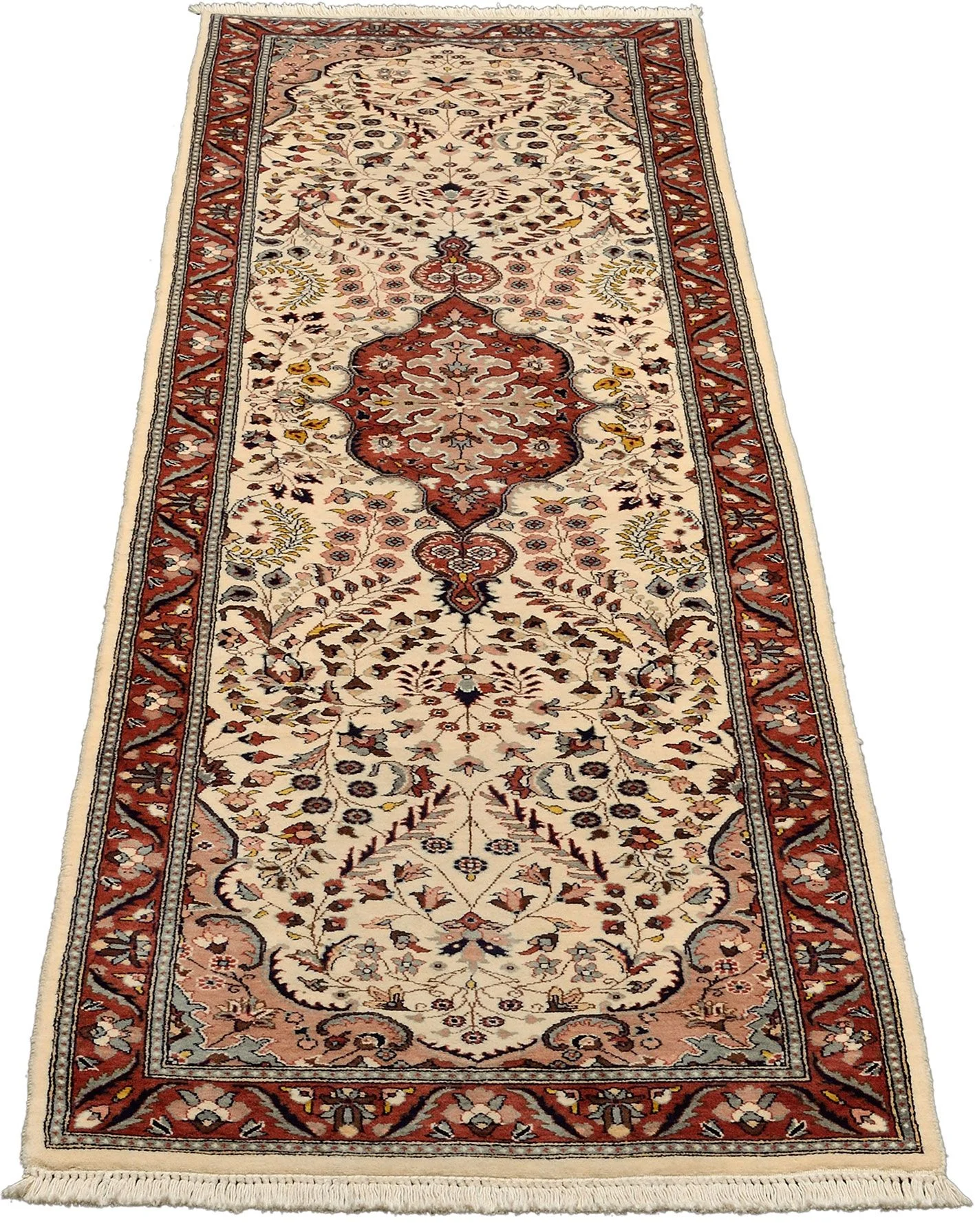 Alternative view of Tabriz Pakistani Rug 81 × 270 cm in Wool, hand-knotted