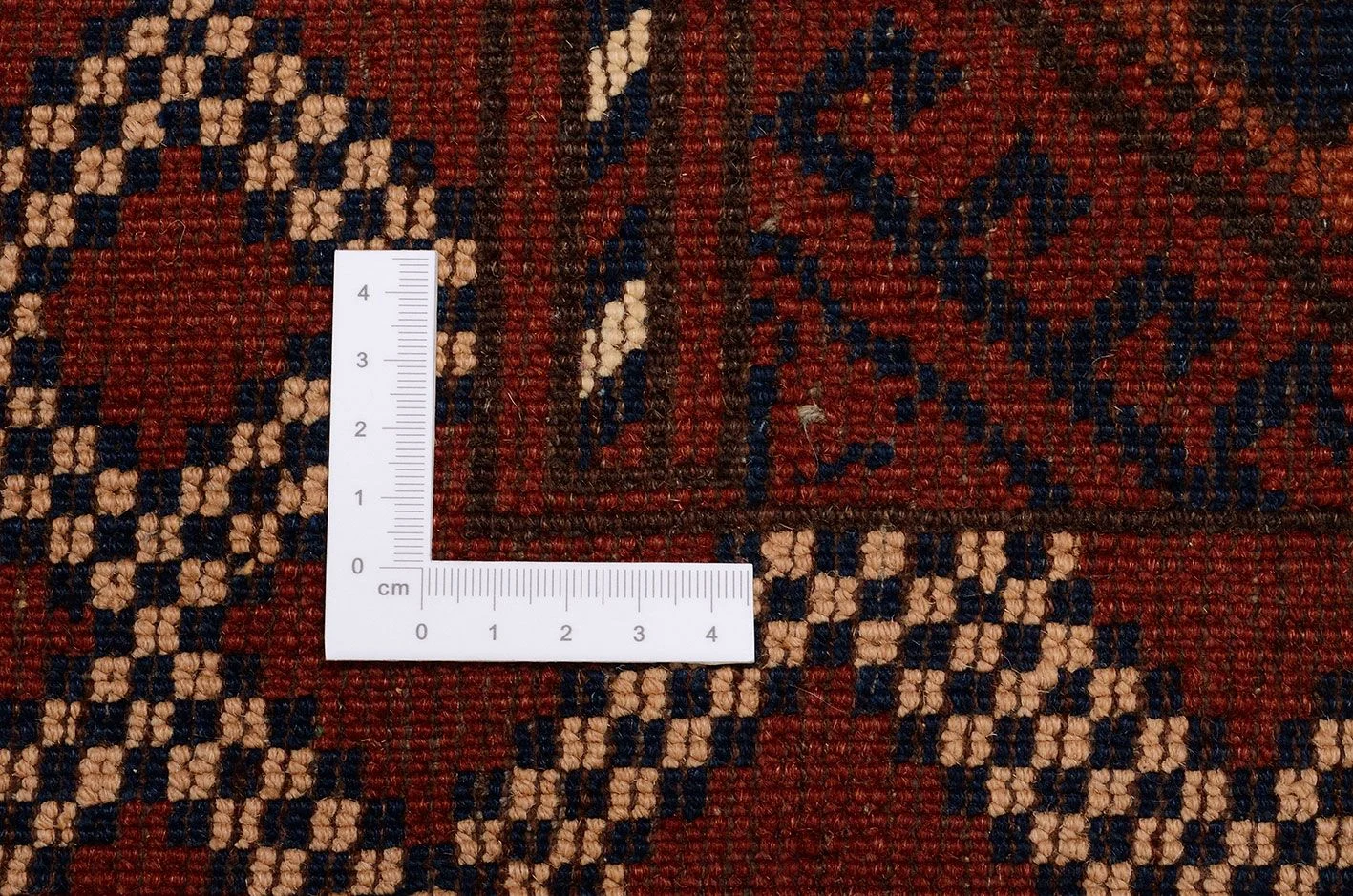 Hand-Knotted Turkmen Afghan Rug, 93 × 309 cm, Wool - Image 3