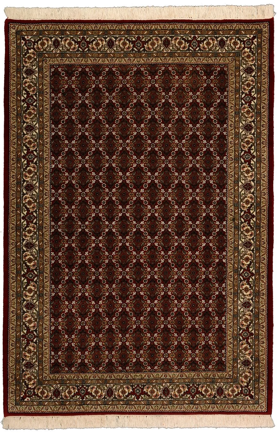 Hand-Knotted Tabriz Indian Rug, 123 × 176 cm, Wool & Silk