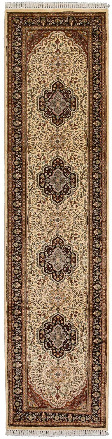 Hand-Knotted Indian Rug, 78 × 316 cm