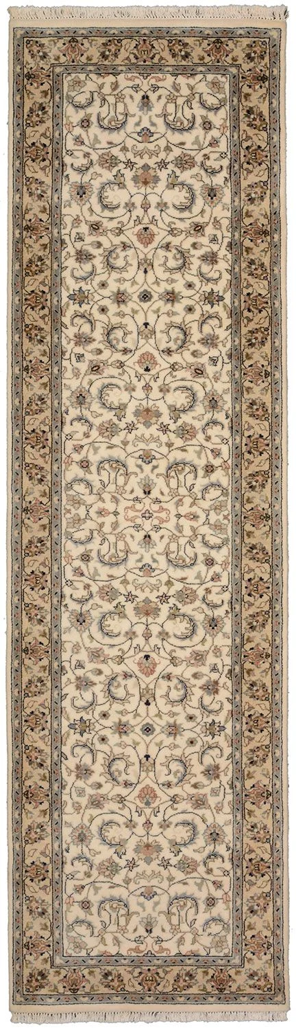 Wool Isfahan Indian Rug 75 × 270 cm, hand-knotted