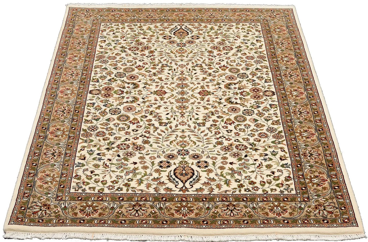 Alternative view of Tabriz Indian Rug 126 × 187 cm in Wool, hand-knotted