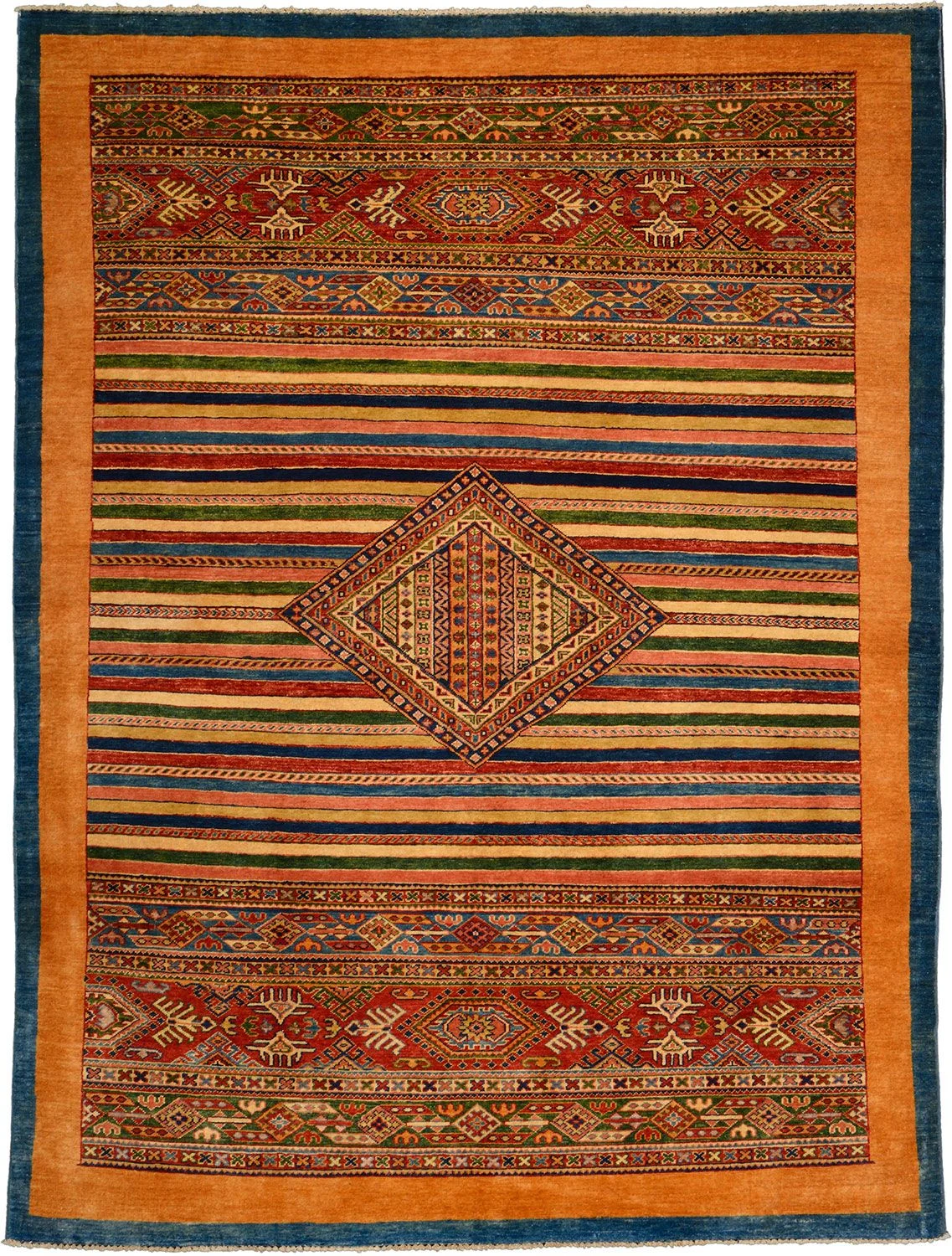 Ziegler Afghan Rug 181 × 237 cm in Wool, hand-knotted