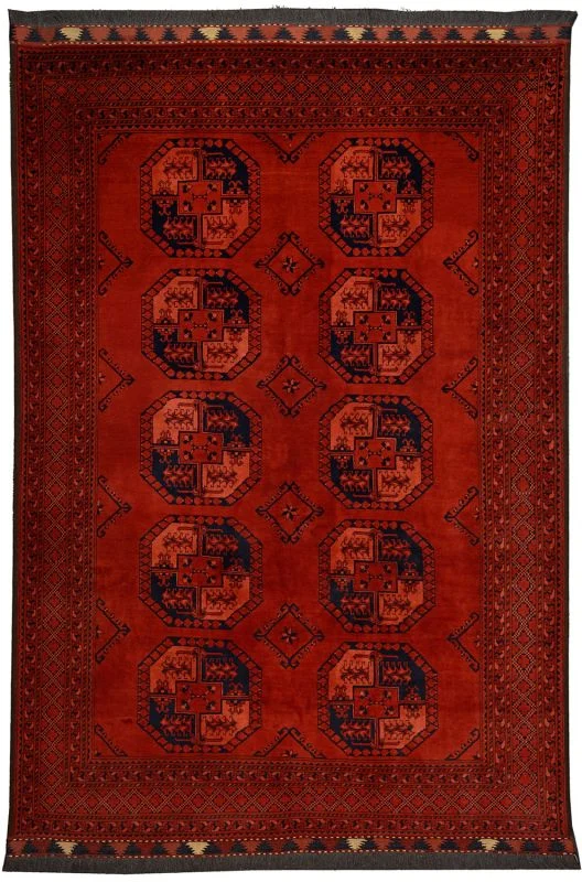 Afghan Rug 200 × 285 cm in Wool, hand-knotted
