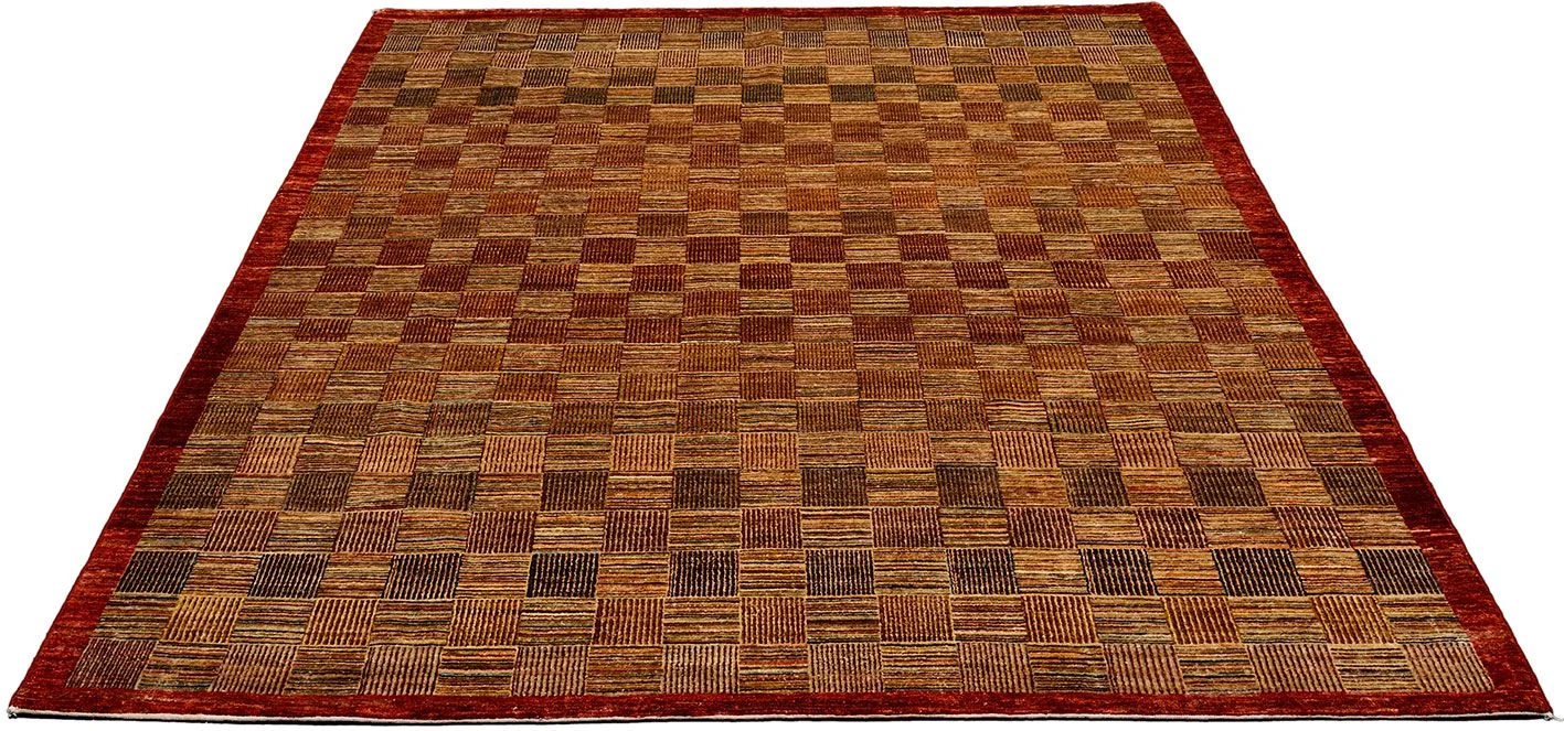 Alternative view of Hand-Knotted Ziegler Afghan Rug, 212 × 281 cm, Wool