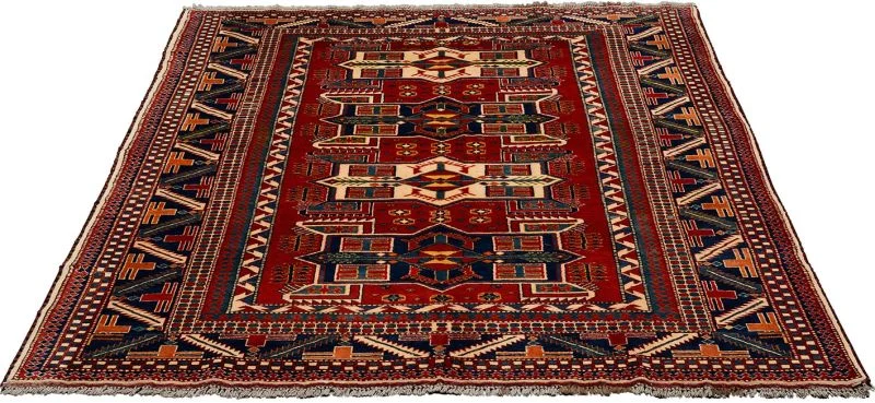 Alternative view of Wool Kazak Afghan Rug 188 × 212 cm, hand-knotted