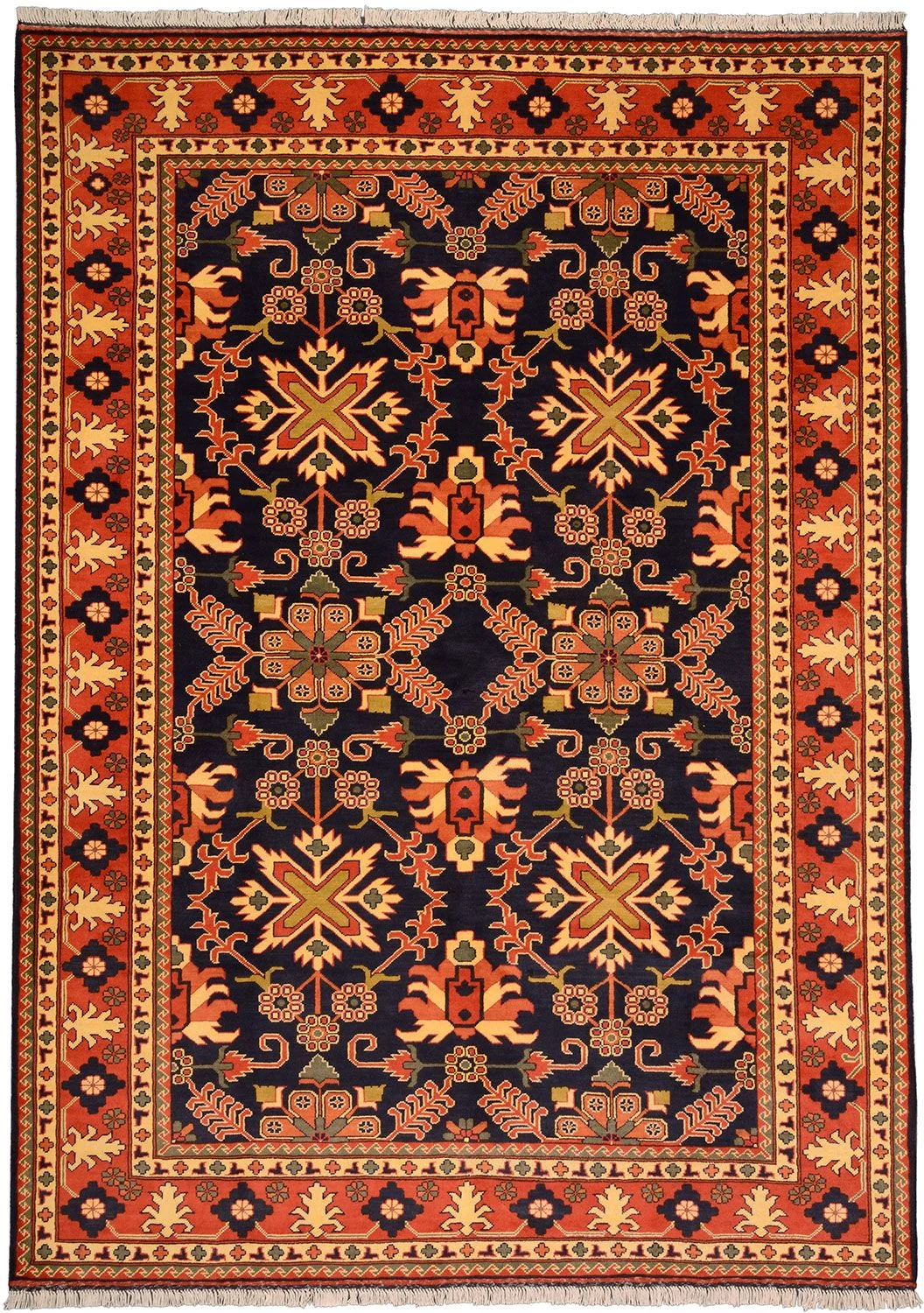 Afghan Rug 201 × 279 cm in Wool, hand-knotted