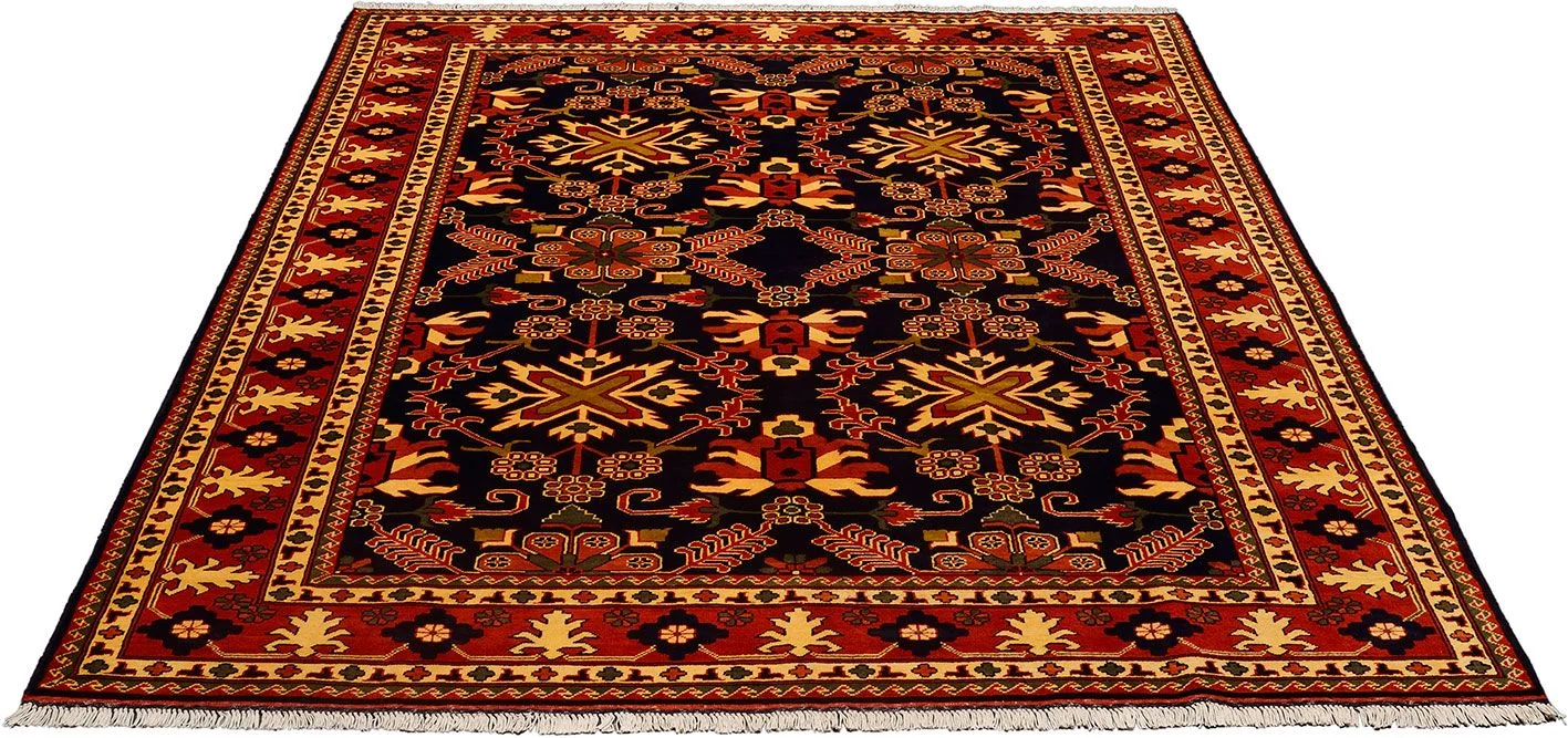 Alternative view of Afghan Rug 201 × 279 cm in Wool, hand-knotted