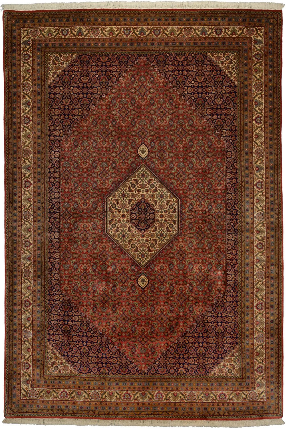 Hand-Knotted Bijar Indian Rug, 200 × 295 cm, Wool