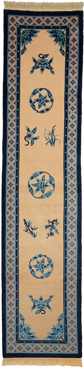 Hand-Knotted Peking Chinese Rug, 80 × 345 cm, Wool