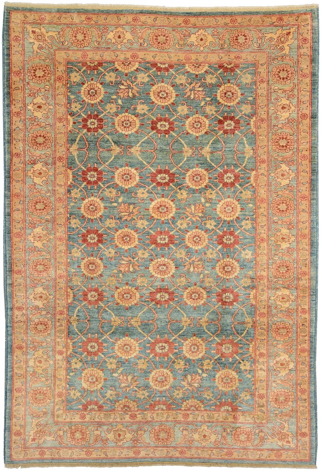 Hand-Knotted Ziegler Pakistani Rug, 182 × 283 cm, Wool