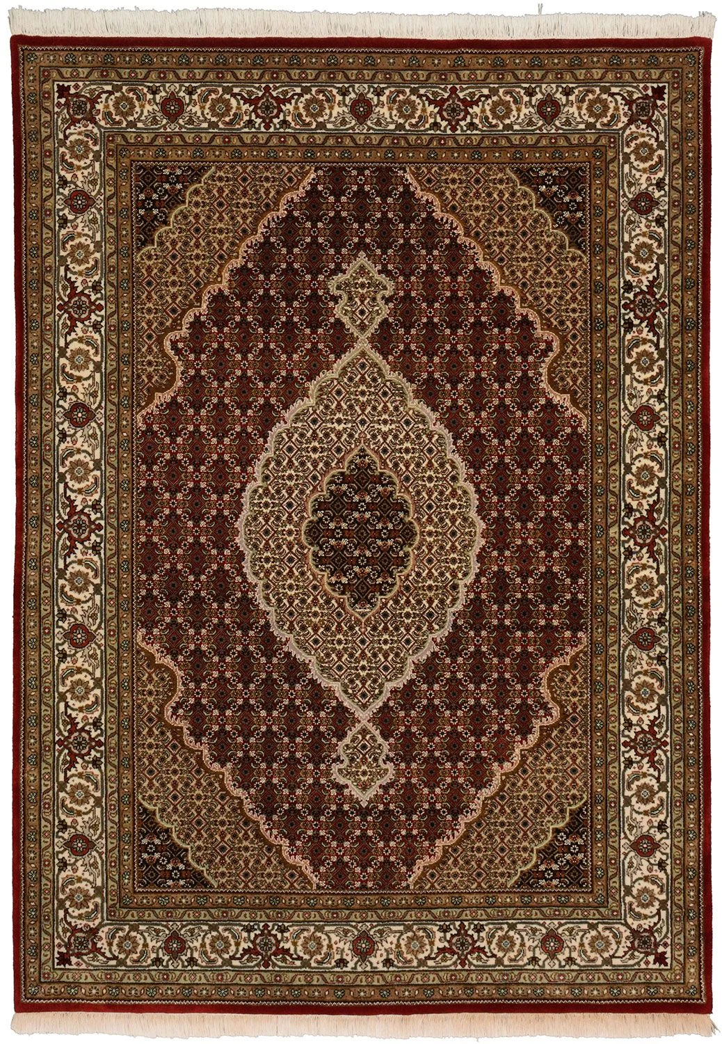 Wool Tabriz Indian Rug 153 × 215 cm, hand-knotted