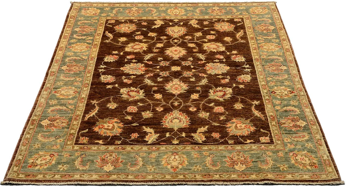 Alternative view of Wool Ziegler Afghan Rug 150 × 193 cm, hand-knotted