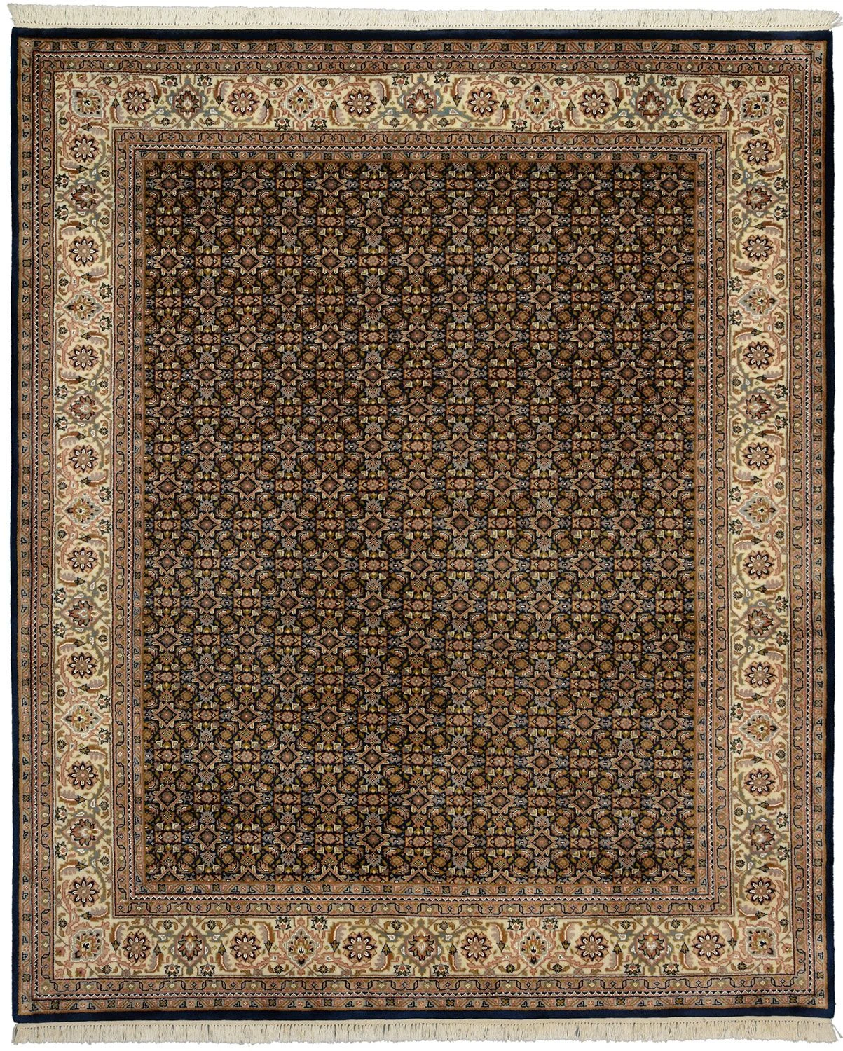 Wool Tabriz Indian Rug 201 × 244 cm, hand-knotted