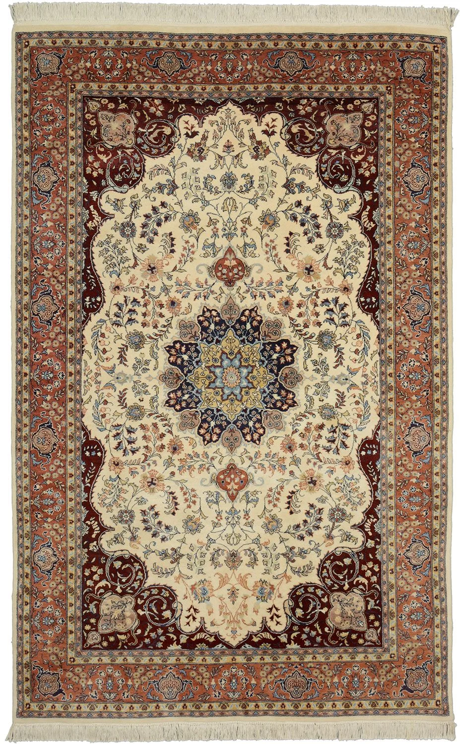 Wool Isfahan Pakistani Rug 143 × 228 cm, hand-knotted