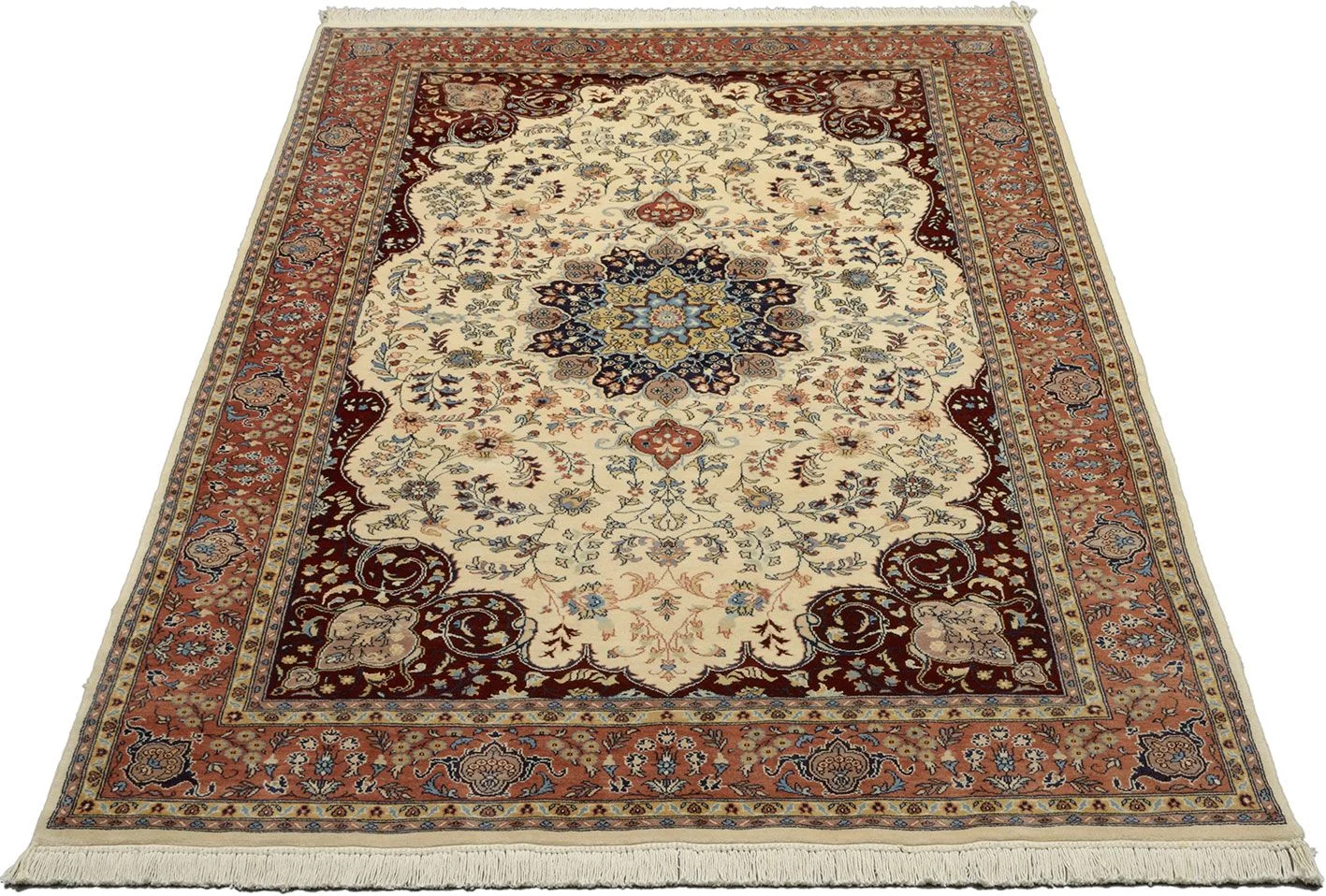 Alternative view of Wool Isfahan Pakistani Rug 143 × 228 cm, hand-knotted
