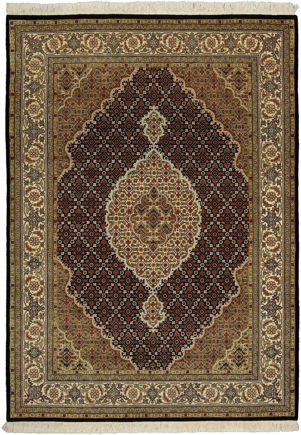Wool Tabriz Indian Rug 147 × 204 cm, hand-knotted