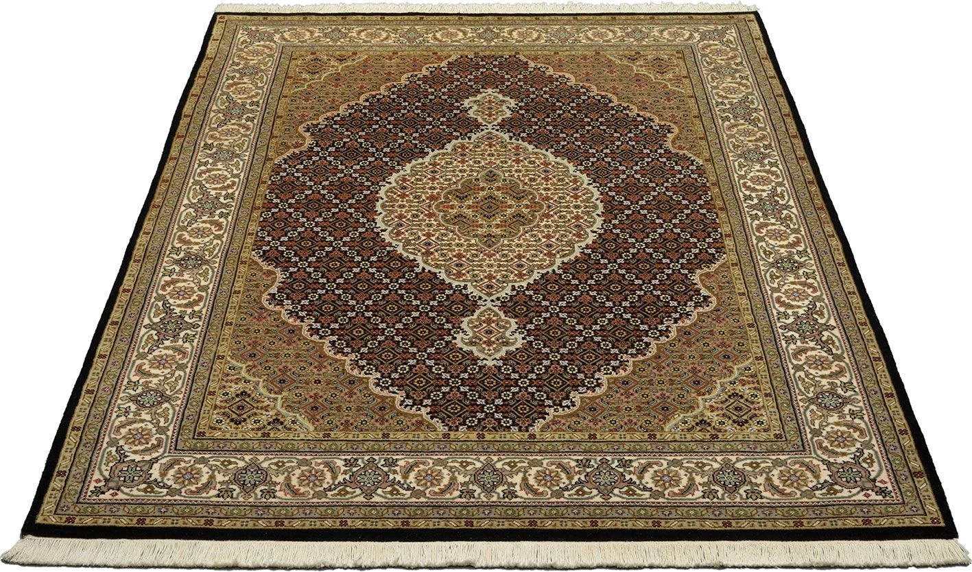 Alternative view of Wool Tabriz Indian Rug 147 × 204 cm, hand-knotted