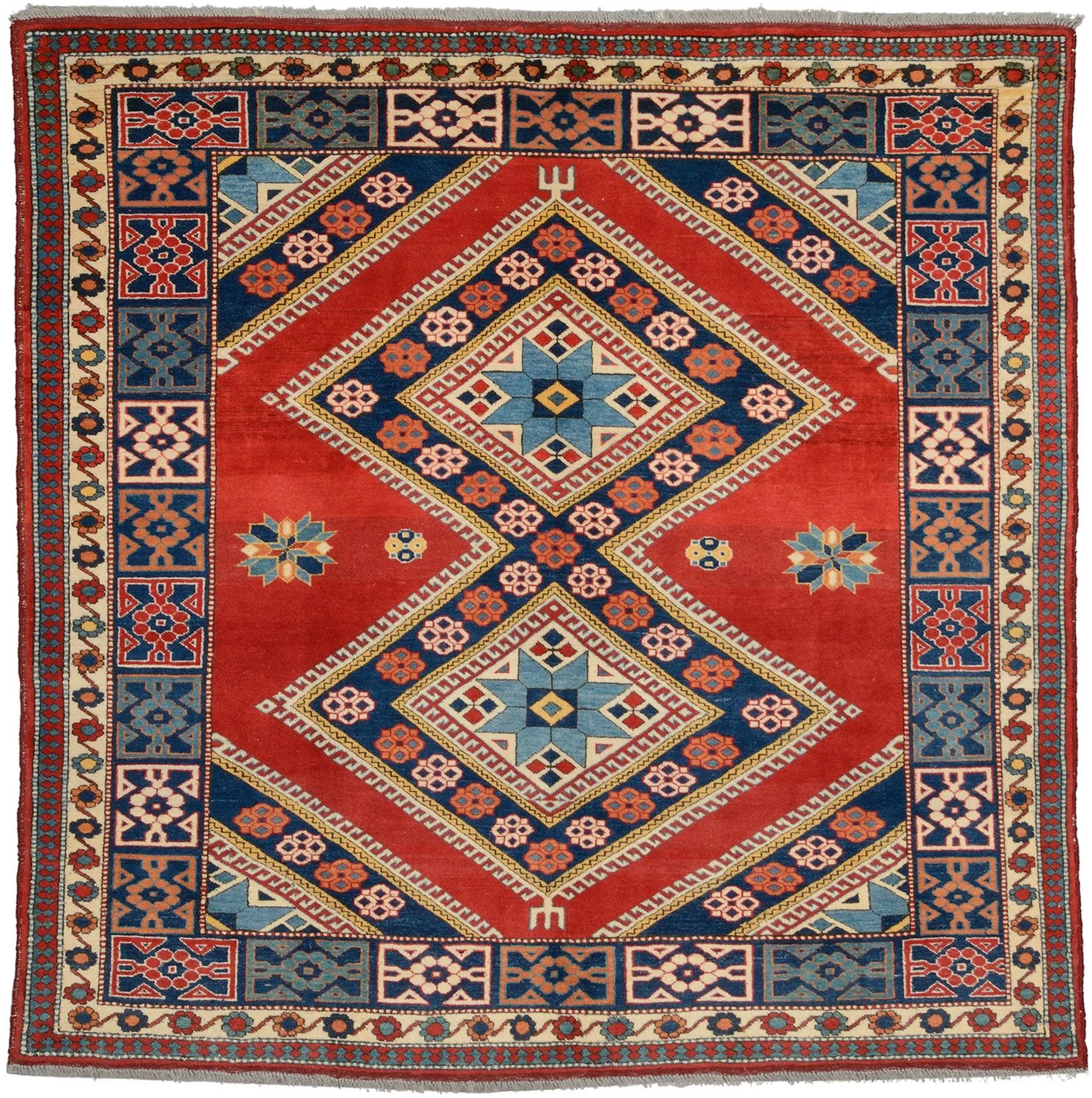 Kazak Pakistani Rug 175 × 179 cm in Wool, hand-knotted