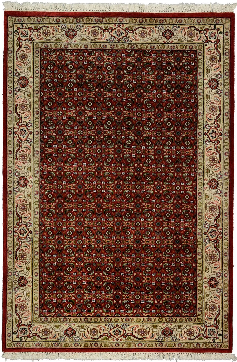 Hand-Knotted Tabriz Indian Rug, 126 × 187 cm, Wool