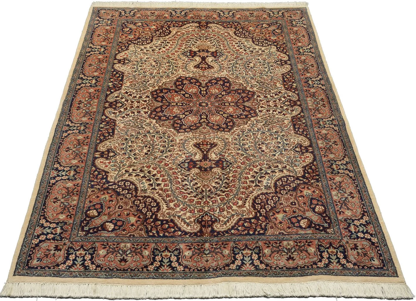 Alternative view of Qom Pakistani Rug 141 × 215 cm in Wool, hand-knotted