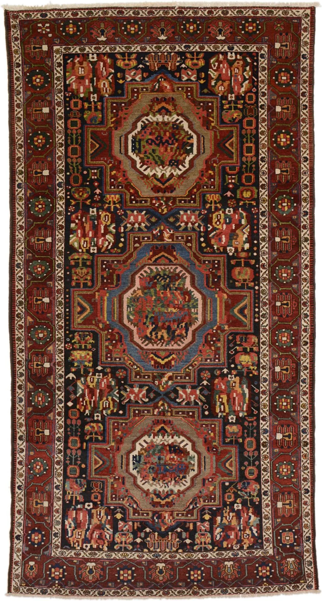 Hand-Knotted Hosseinabad Persian Rug, 163 × 320 cm, Wool