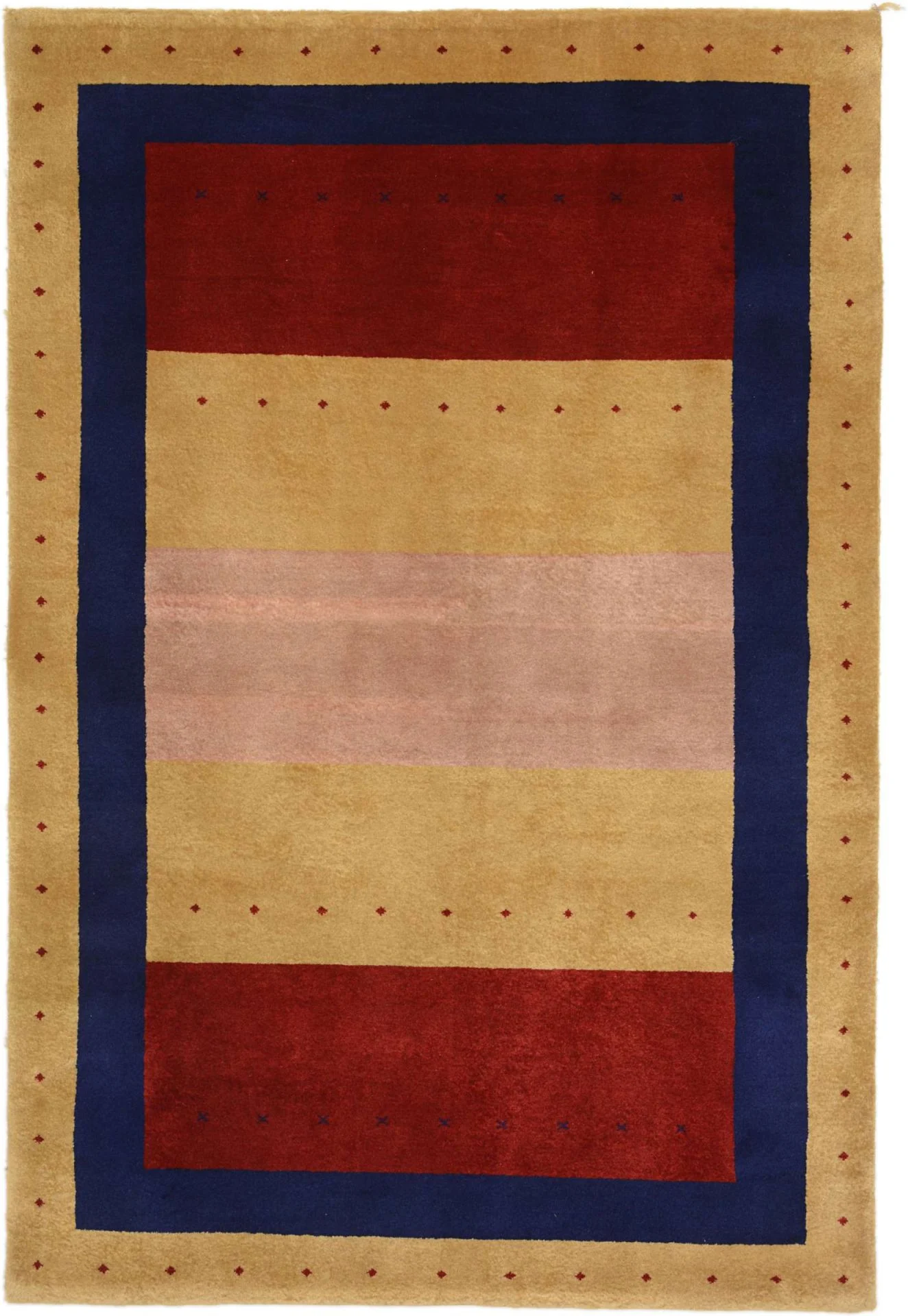 Hand-Knotted Loribaft Indian Rug, 122 × 181 cm, Wool