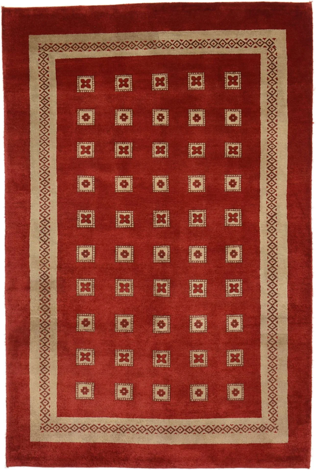 Hand-Knotted Loribaft Indian Rug, 120 × 184 cm, Wool