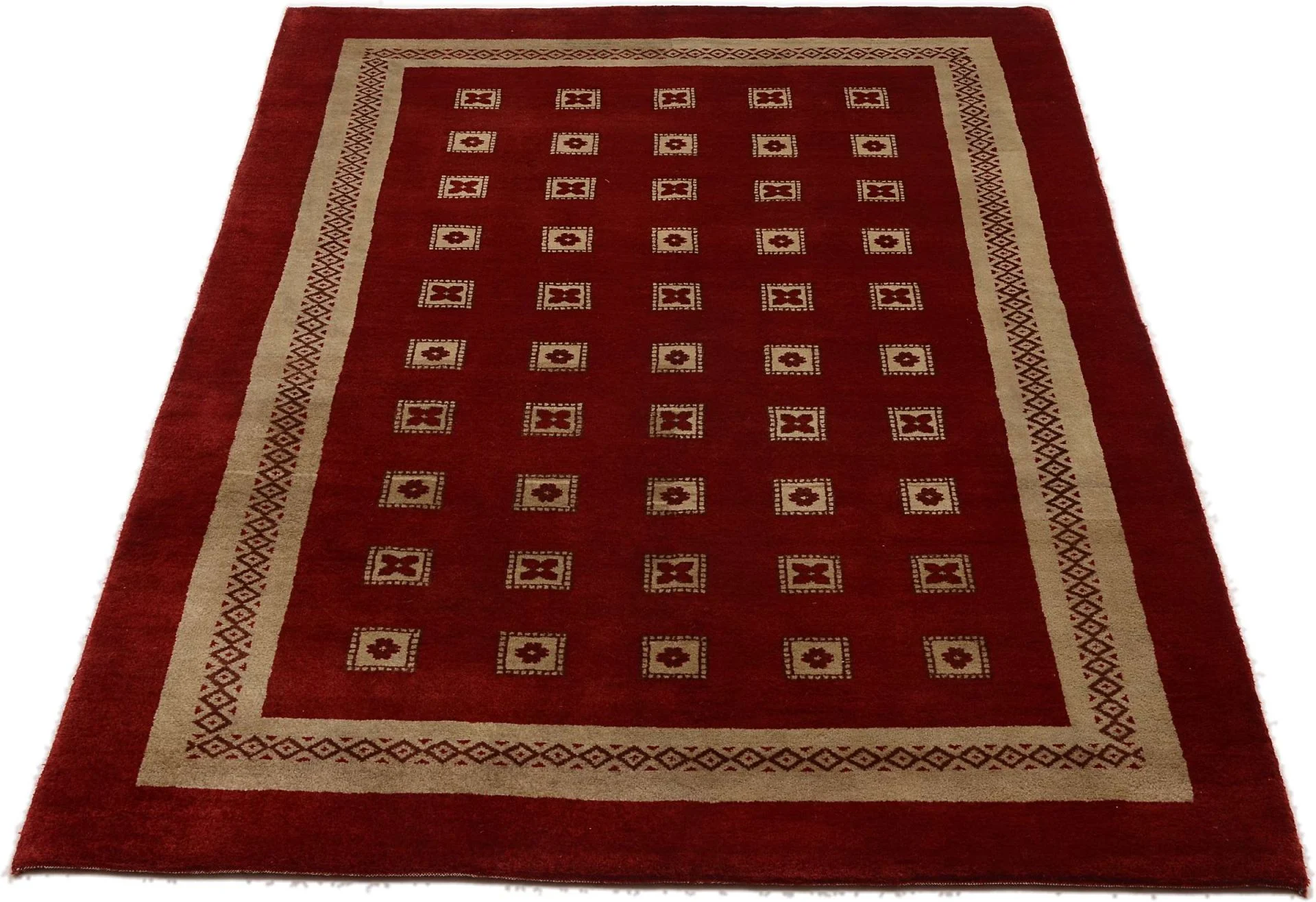 Alternative view of Hand-Knotted Loribaft Indian Rug, 120 × 184 cm, Wool