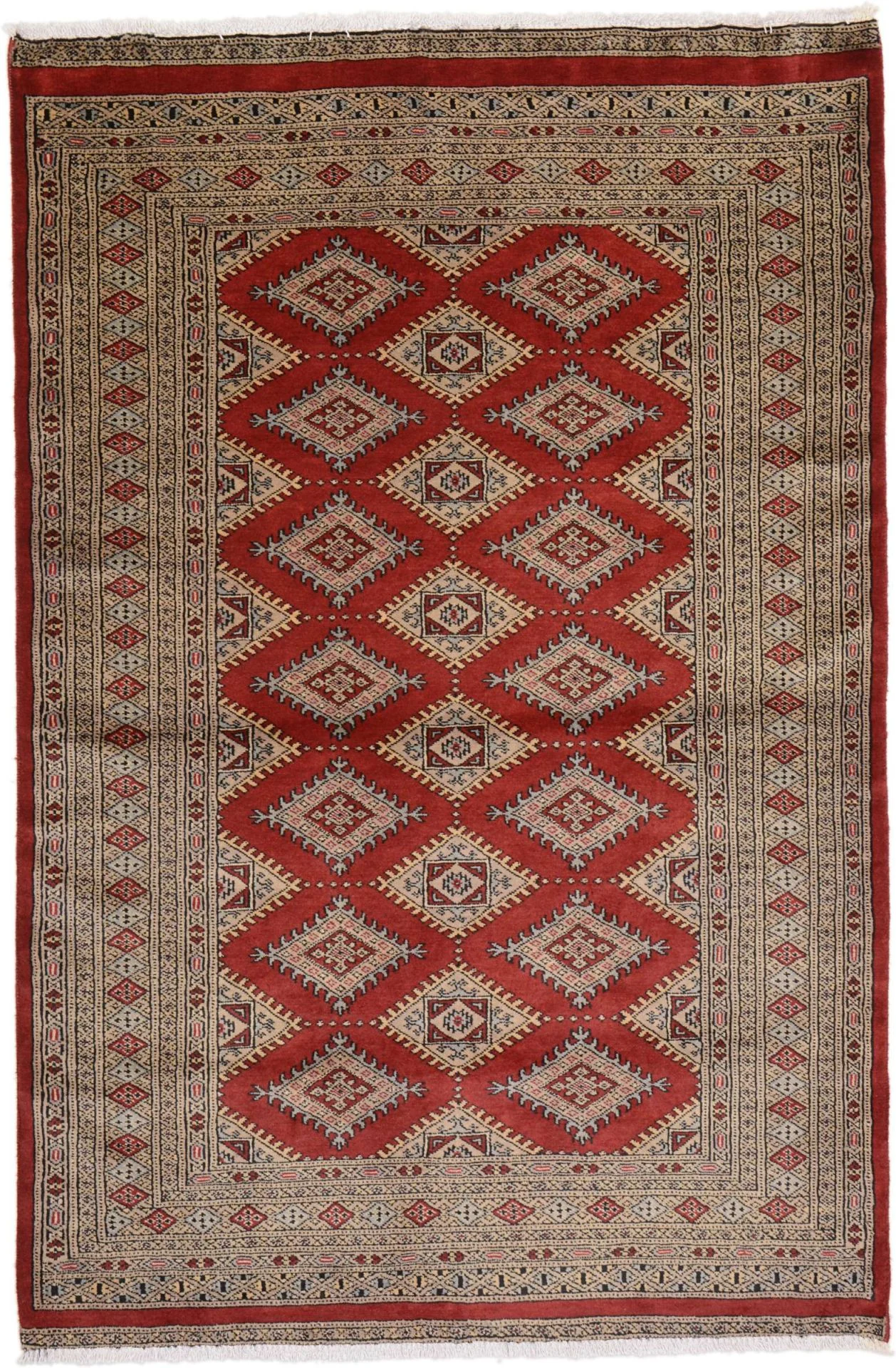 Hand-Knotted Pakistani Rug, 122 × 185 cm, Wool